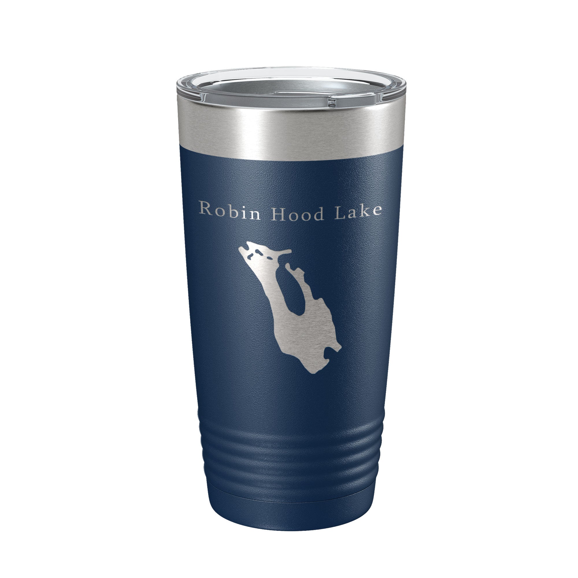Robin Hood Lake Sherwood Forest Map Tumbler Travel Mug Insulated Laser Engraved Coffee Cup Massachusetts 20 oz