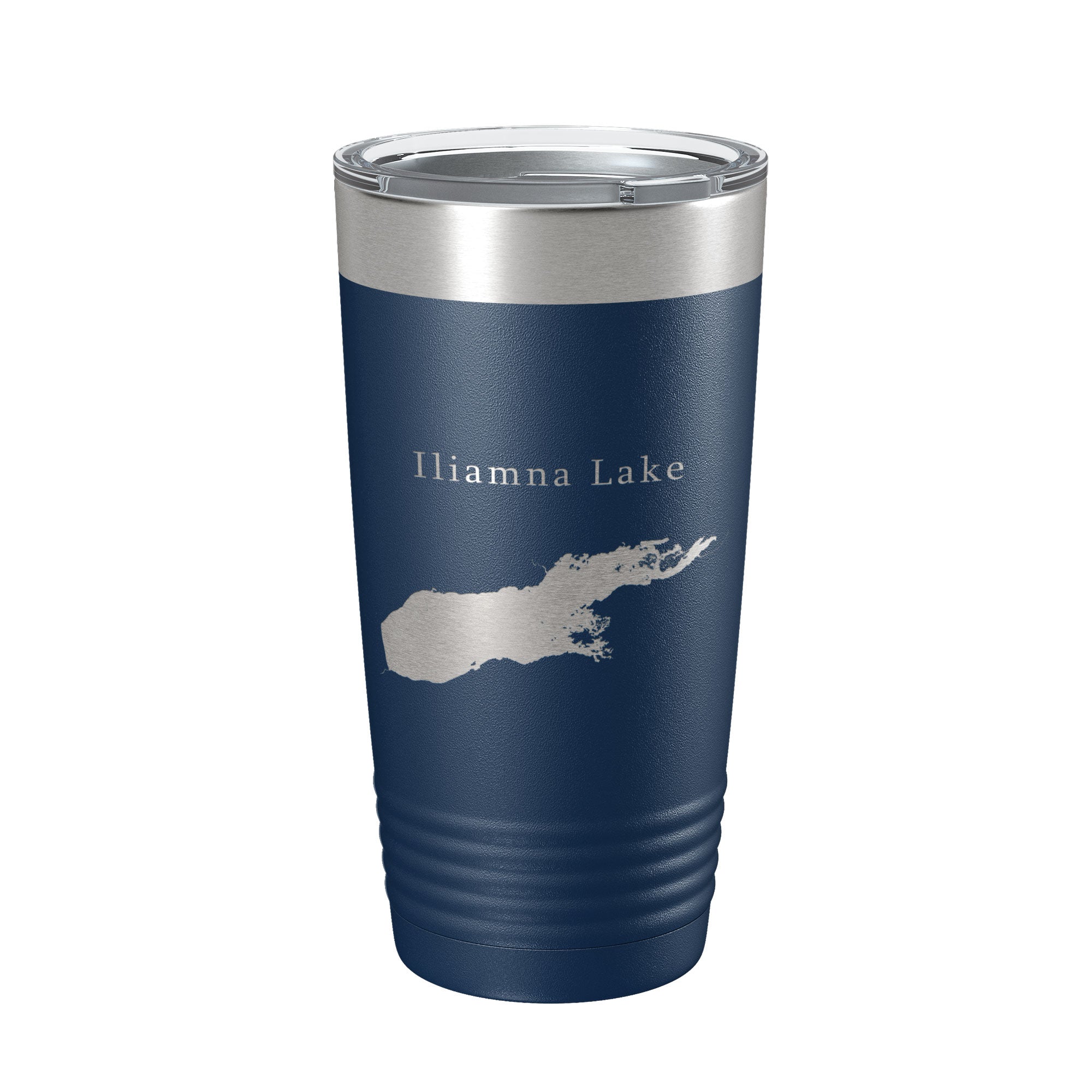 Iliamna Lake Map Tumbler Travel Mug Insulated Laser Engraved Coffee Cup Alaska 20 oz