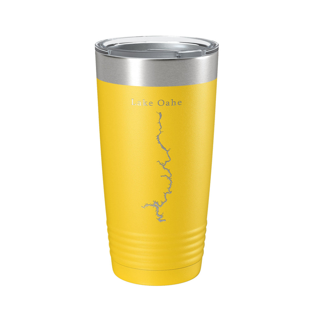 Lake Oahe Map Tumbler Travel Mug Insulated Laser Engraved Coffee Cup North Dakota 20 oz