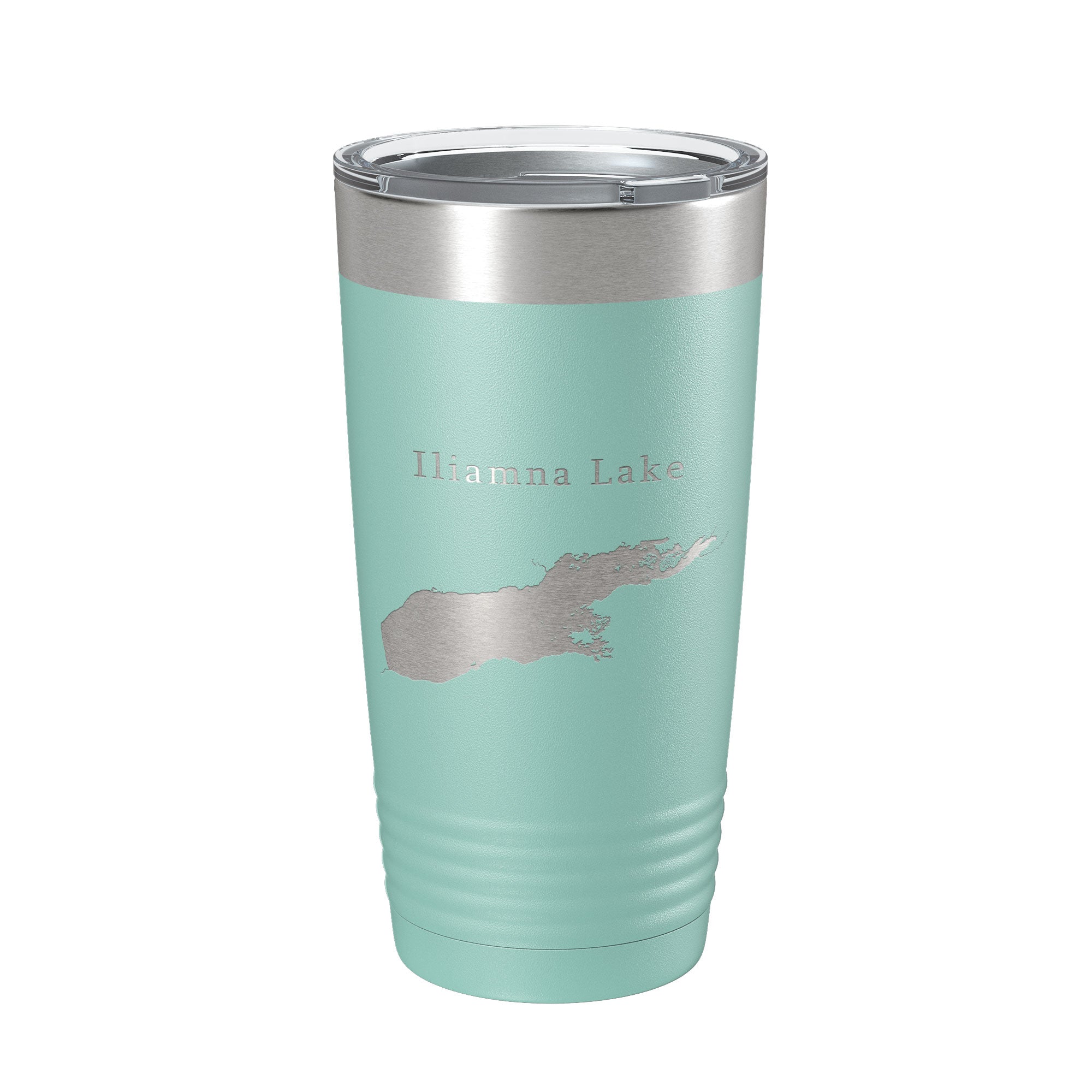 Iliamna Lake Map Tumbler Travel Mug Insulated Laser Engraved Coffee Cup Alaska 20 oz