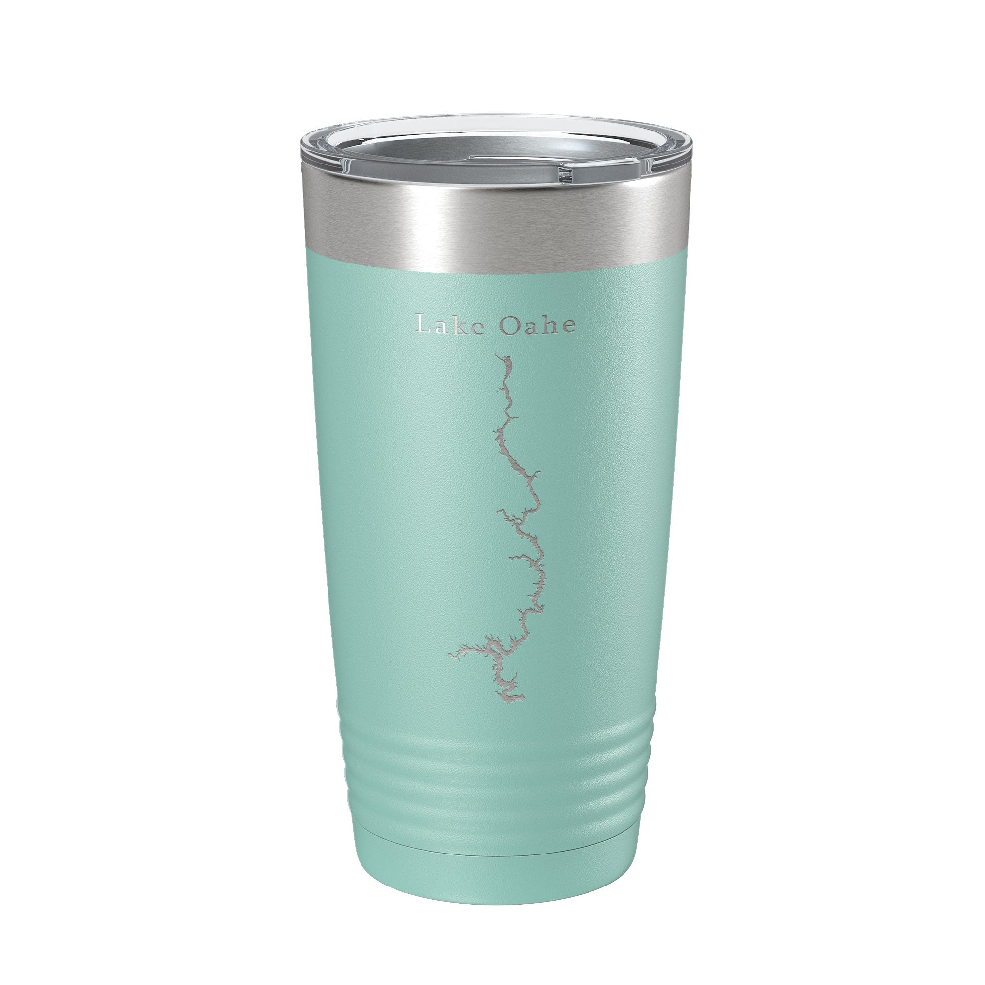 Lake Oahe Map Tumbler Travel Mug Insulated Laser Engraved Coffee Cup North Dakota 20 oz