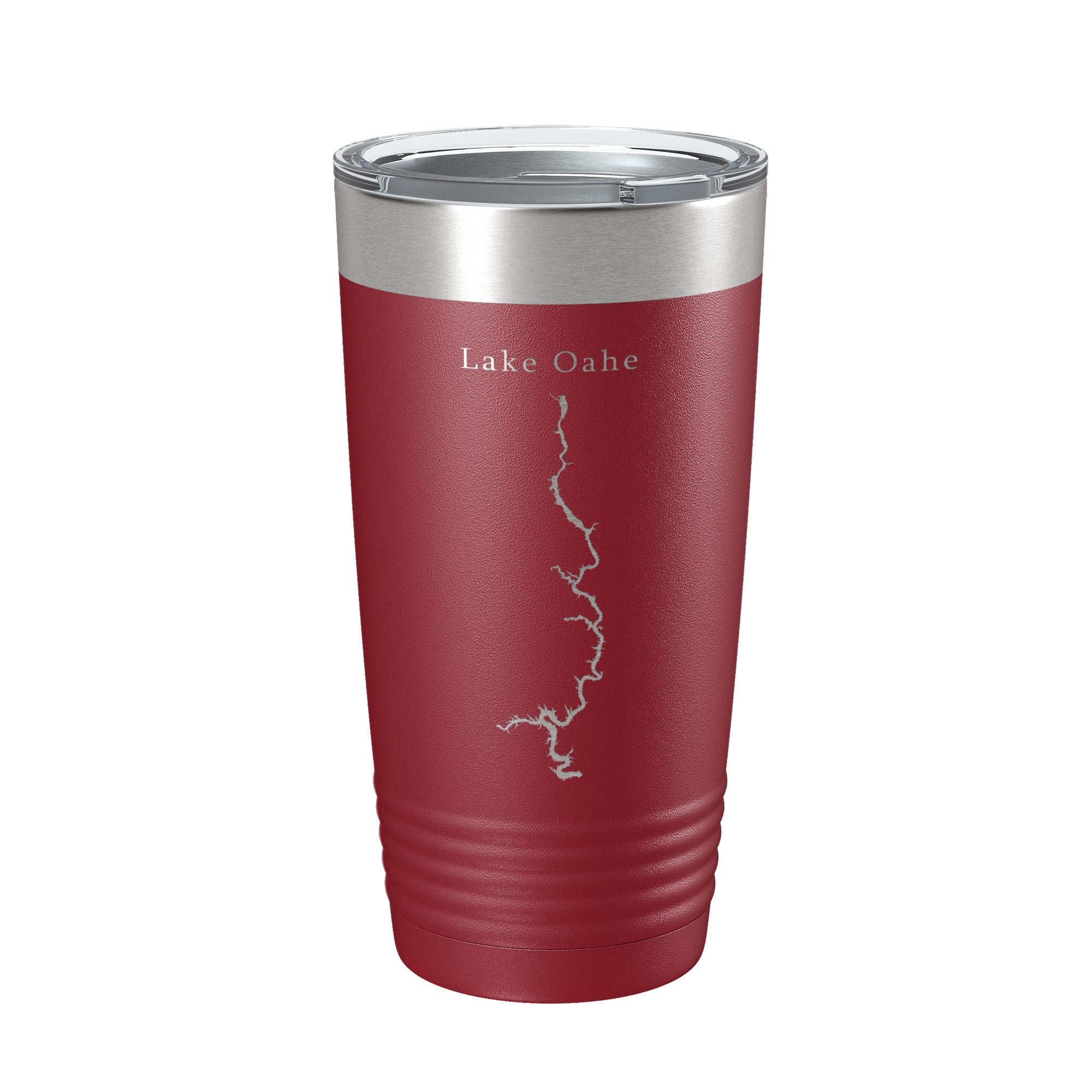 Lake Oahe Map Tumbler Travel Mug Insulated Laser Engraved Coffee Cup North Dakota 20 oz