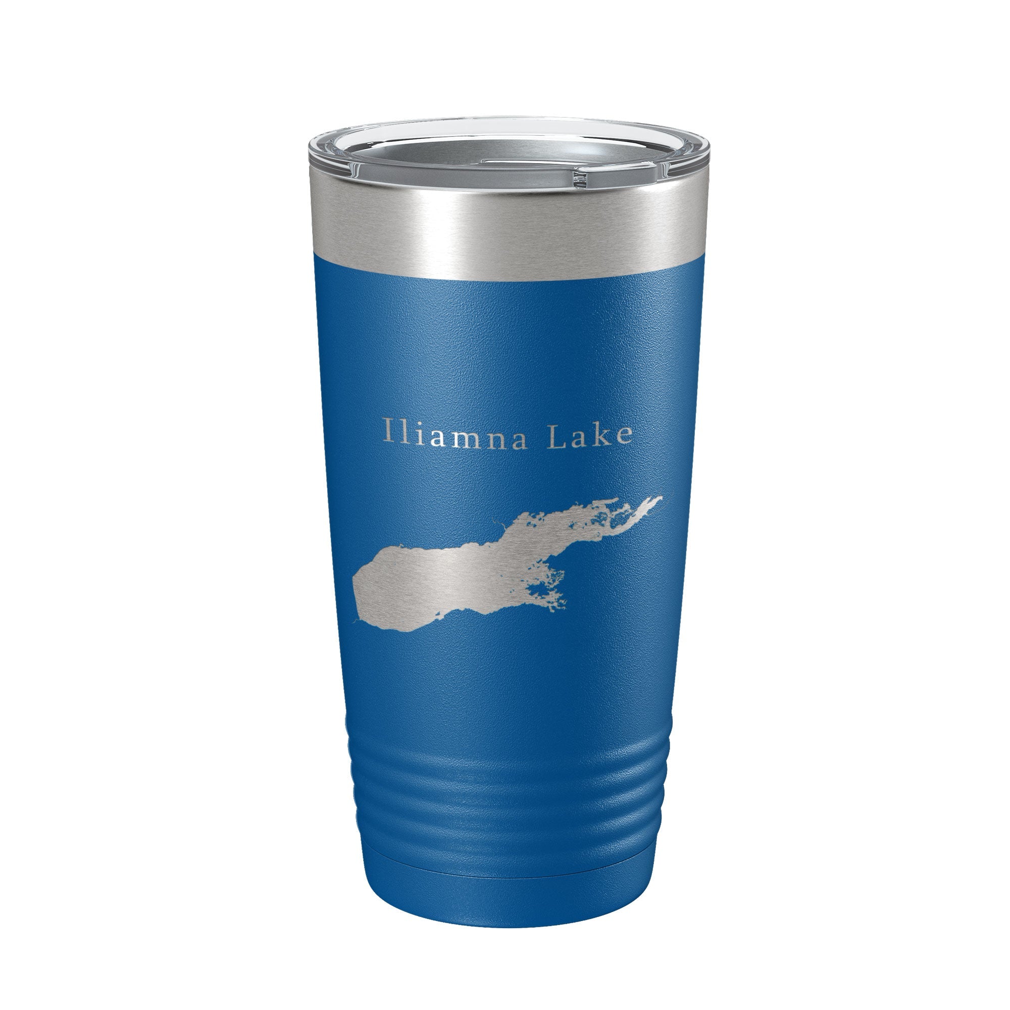 Iliamna Lake Map Tumbler Travel Mug Insulated Laser Engraved Coffee Cup Alaska 20 oz