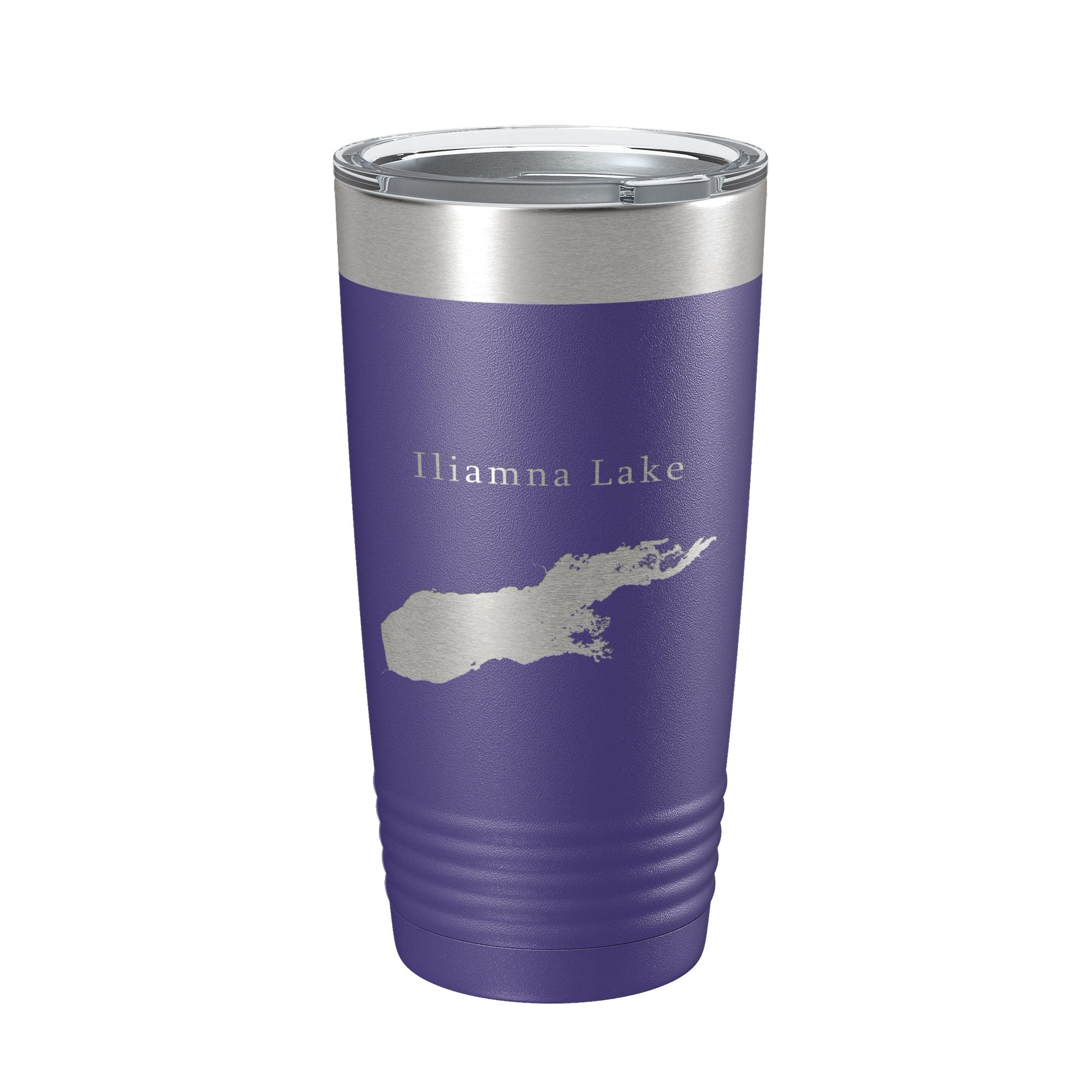 Iliamna Lake Map Tumbler Travel Mug Insulated Laser Engraved Coffee Cup Alaska 20 oz