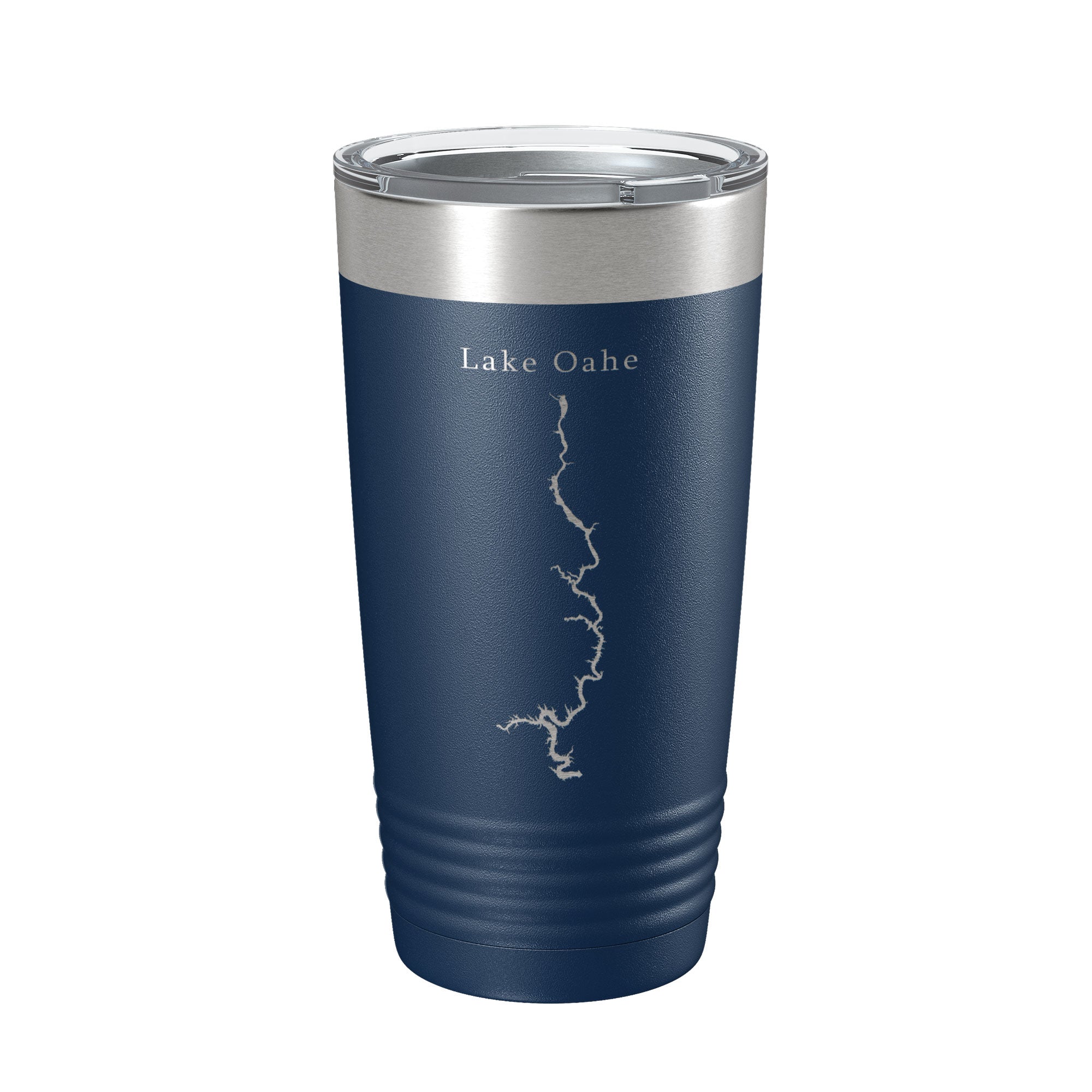 Lake Oahe Map Tumbler Travel Mug Insulated Laser Engraved Coffee Cup North Dakota 20 oz