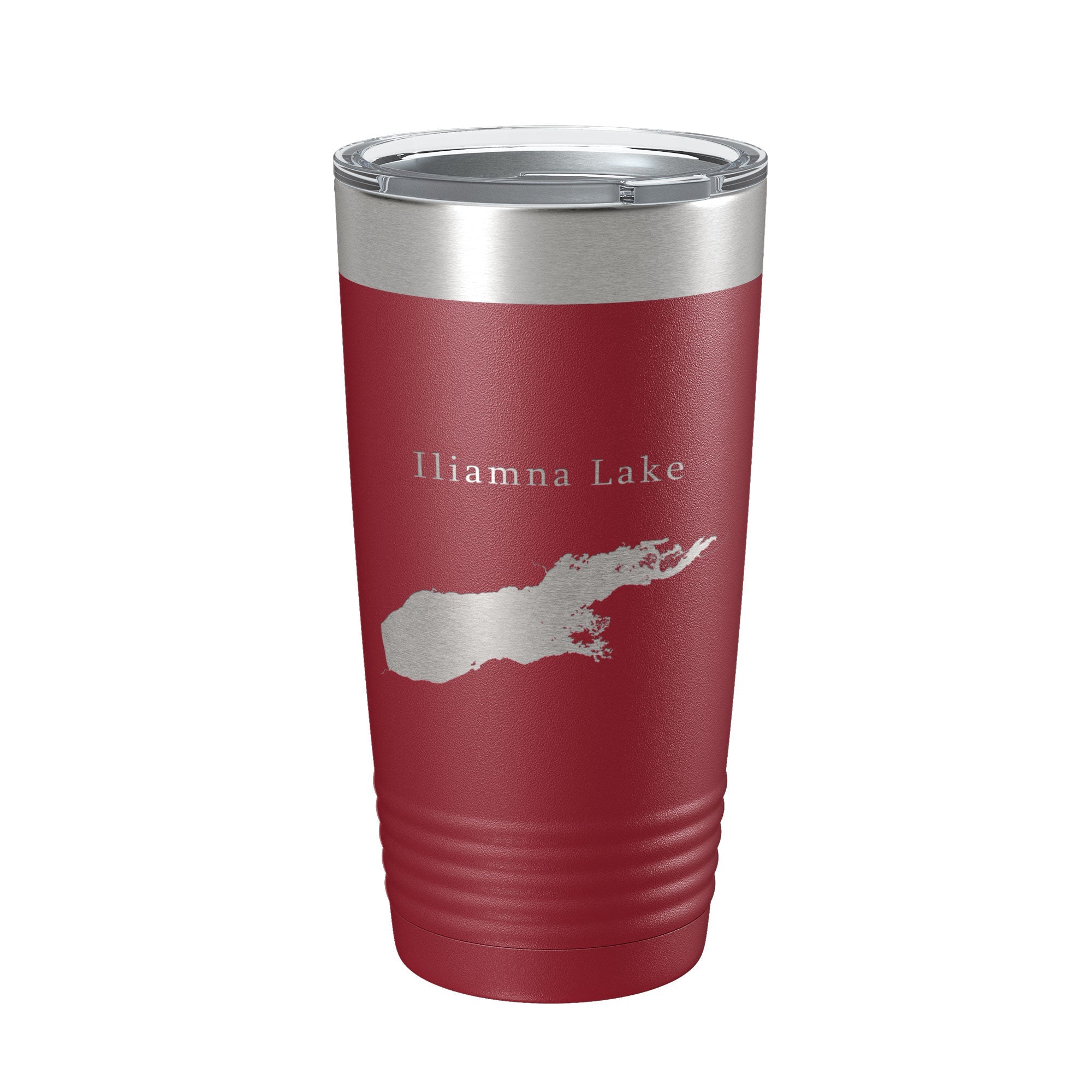 Iliamna Lake Map Tumbler Travel Mug Insulated Laser Engraved Coffee Cup Alaska 20 oz