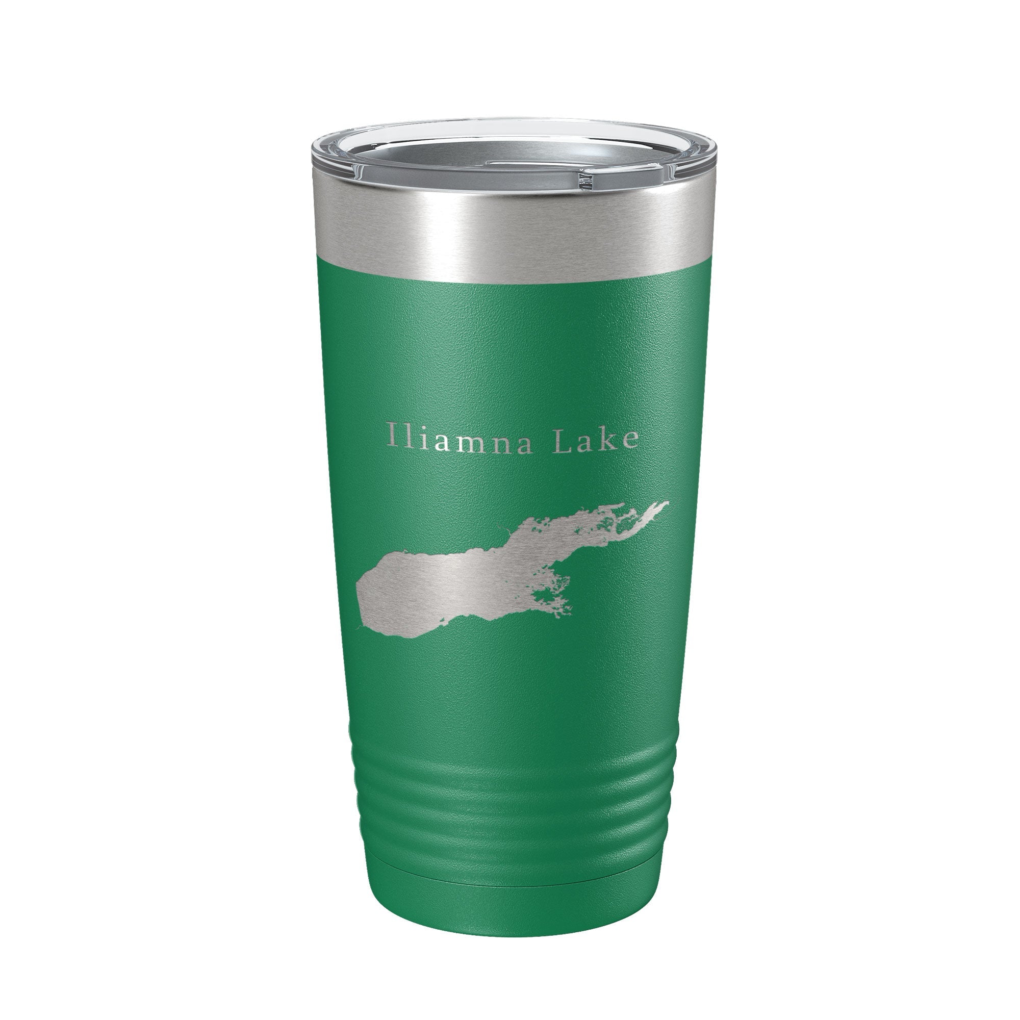 Iliamna Lake Map Tumbler Travel Mug Insulated Laser Engraved Coffee Cup Alaska 20 oz