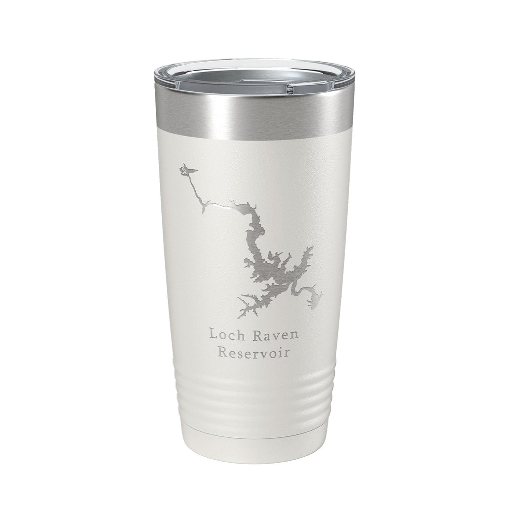 Loch Raven Reservoir Tumbler Lake Map Travel Mug Insulated Laser Engraved Coffee Cup Maryland 20 oz