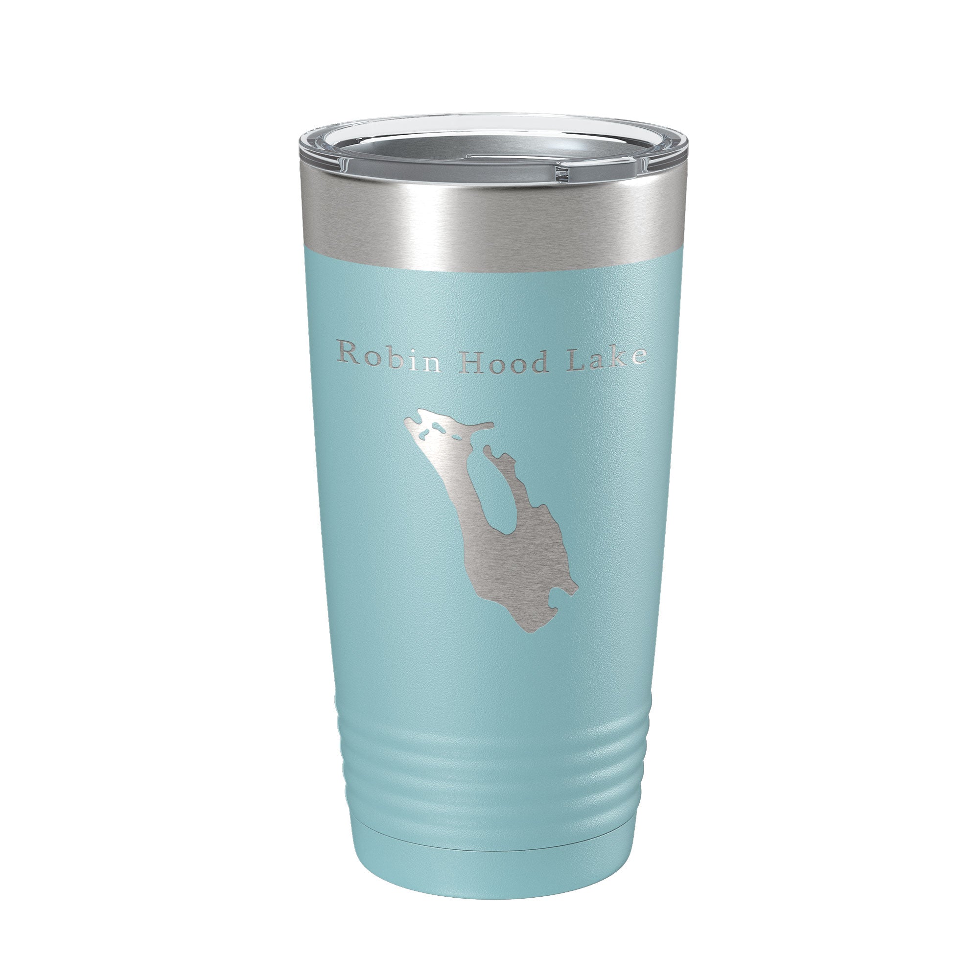 Robin Hood Lake Sherwood Forest Map Tumbler Travel Mug Insulated Laser Engraved Coffee Cup Massachusetts 20 oz