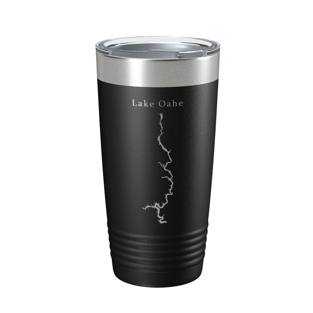 Lake Oahe Map Tumbler Travel Mug Insulated Laser Engraved Coffee Cup North Dakota 20 oz