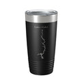 Lake Oahe Map Tumbler Travel Mug Insulated Laser Engraved Coffee Cup North Dakota 20 oz