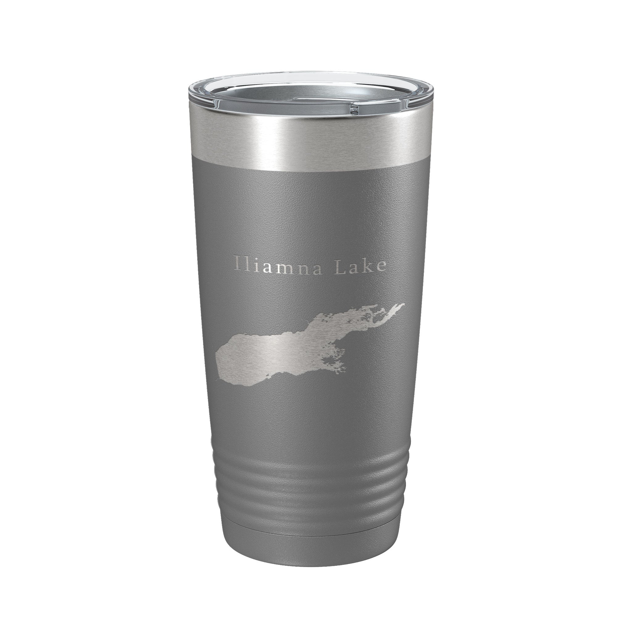 Iliamna Lake Map Tumbler Travel Mug Insulated Laser Engraved Coffee Cup Alaska 20 oz