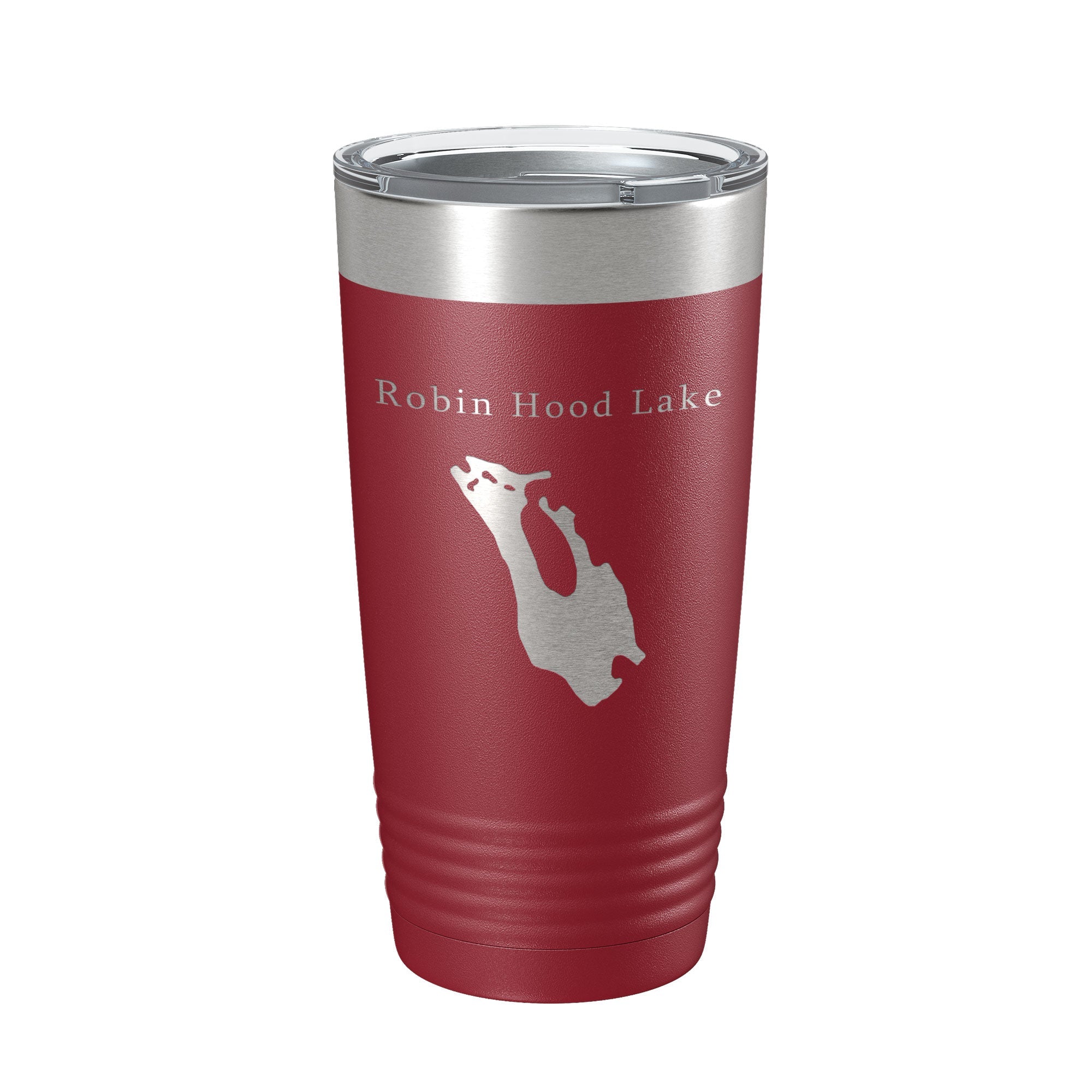 Robin Hood Lake Sherwood Forest Map Tumbler Travel Mug Insulated Laser Engraved Coffee Cup Massachusetts 20 oz