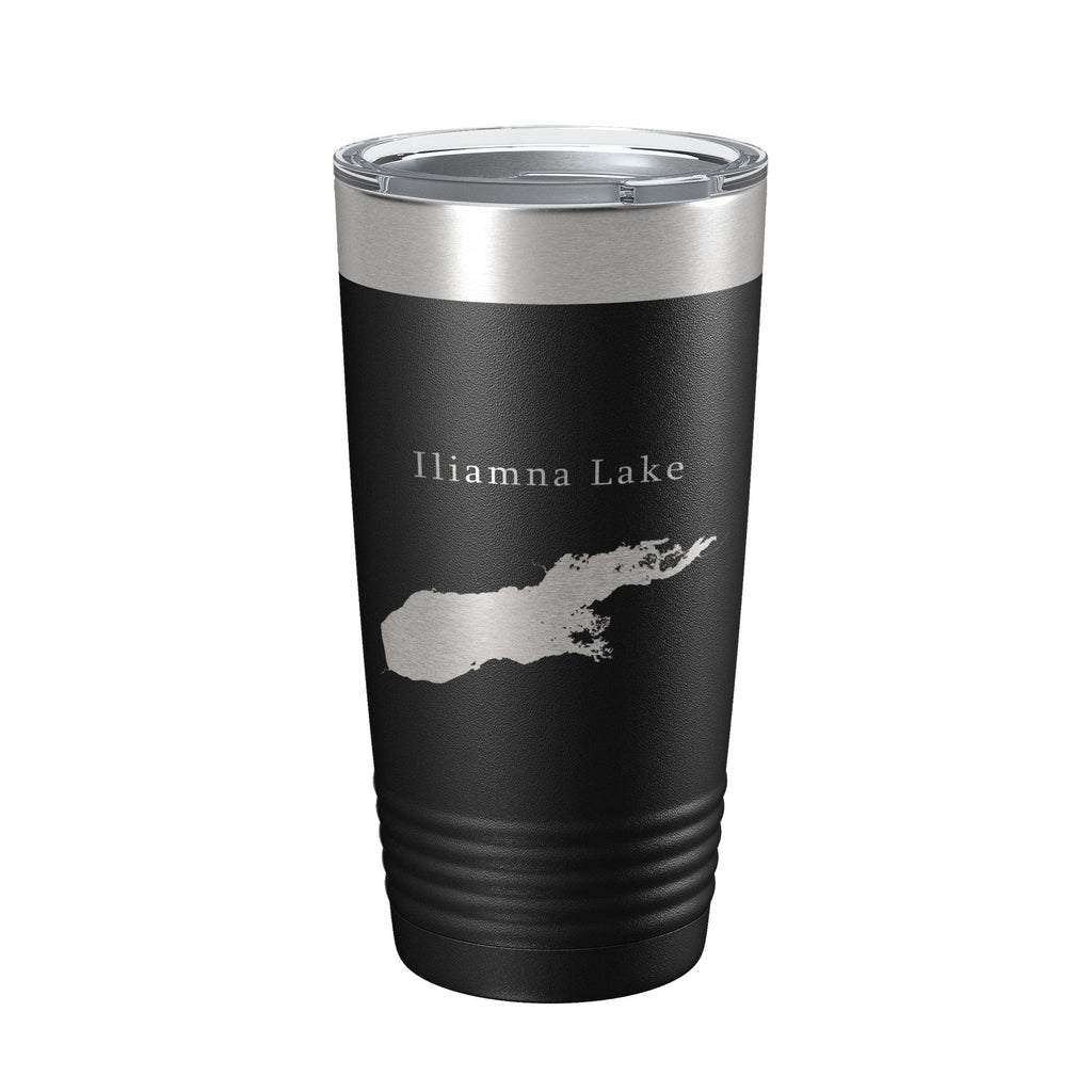 Iliamna Lake Map Tumbler Travel Mug Insulated Laser Engraved Coffee Cup Alaska 20 oz