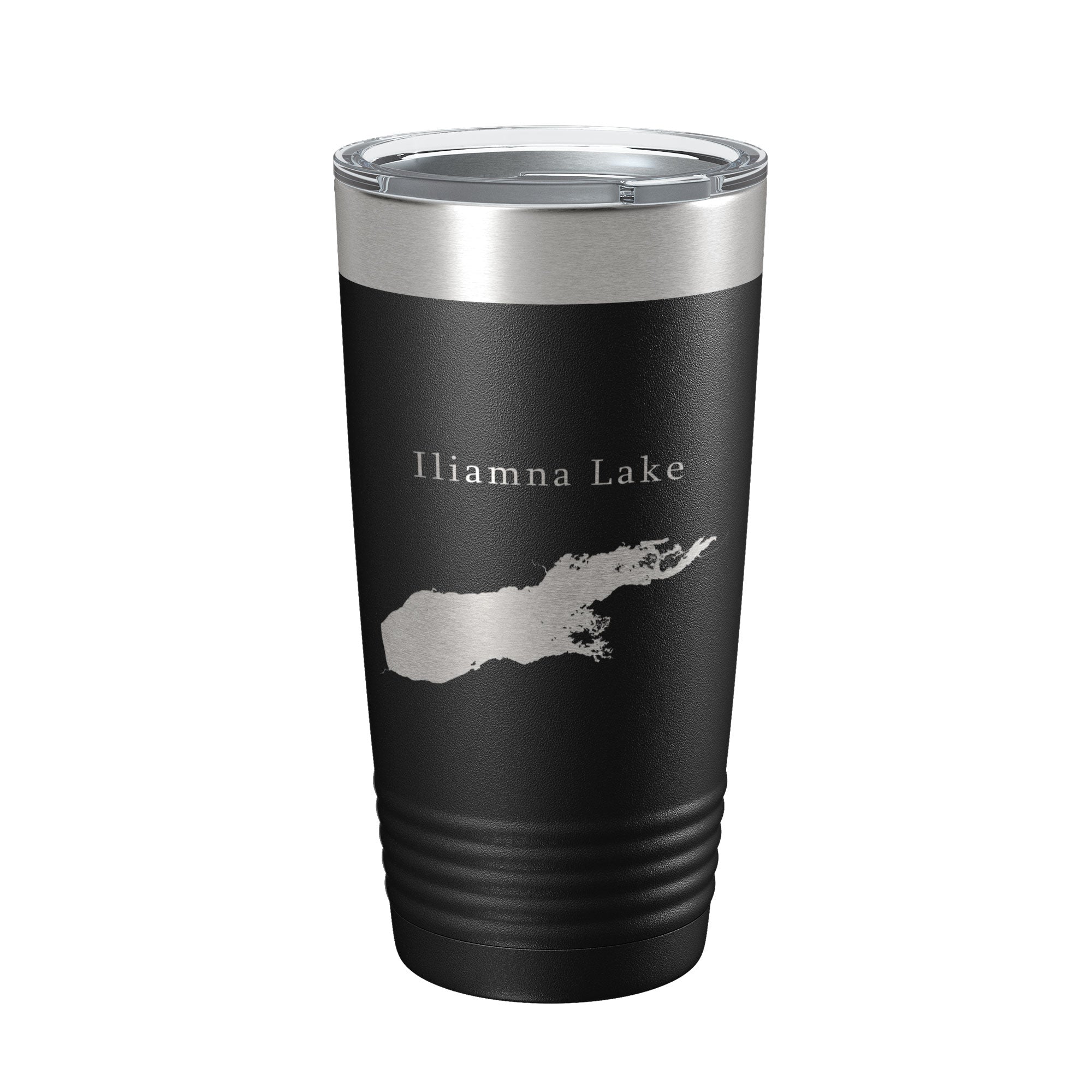 Iliamna Lake Map Tumbler Travel Mug Insulated Laser Engraved Coffee Cup Alaska 20 oz