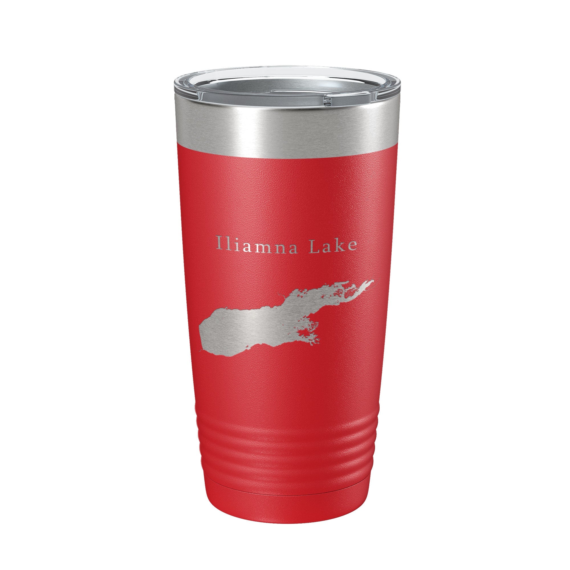 Iliamna Lake Map Tumbler Travel Mug Insulated Laser Engraved Coffee Cup Alaska 20 oz