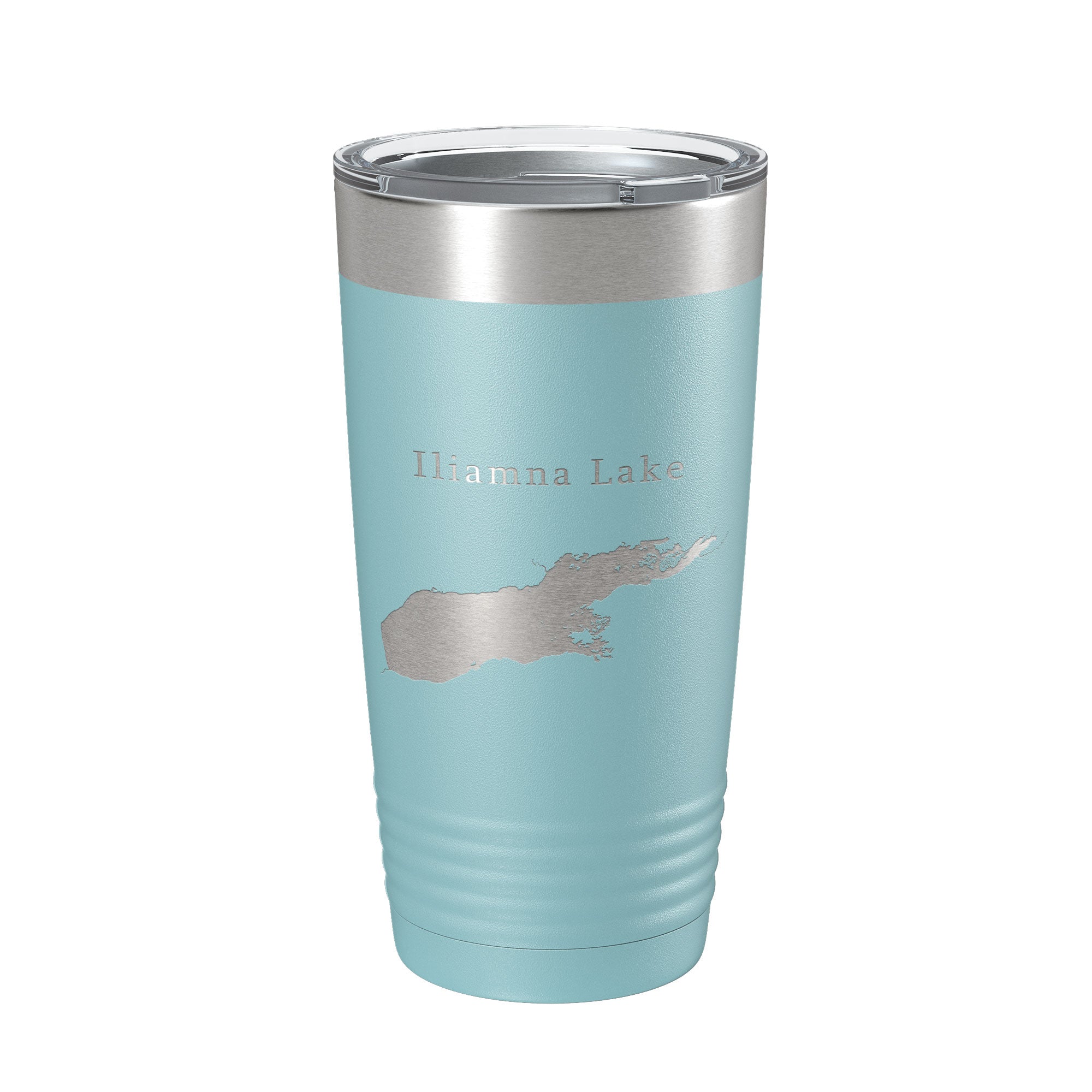 Iliamna Lake Map Tumbler Travel Mug Insulated Laser Engraved Coffee Cup Alaska 20 oz