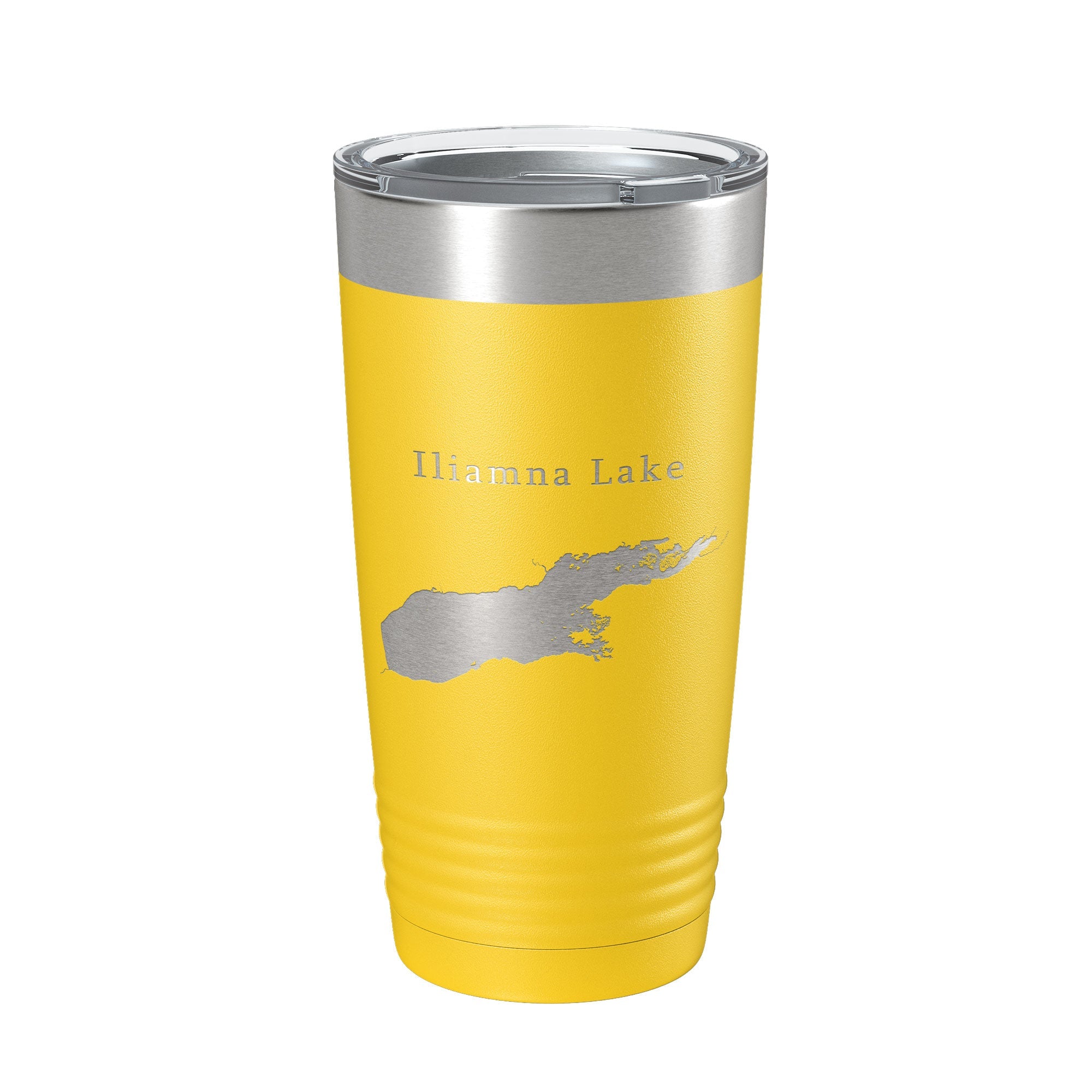 Iliamna Lake Map Tumbler Travel Mug Insulated Laser Engraved Coffee Cup Alaska 20 oz